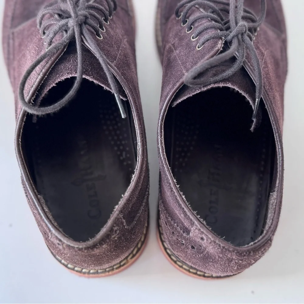 Cole Haan Franklin Wingtip Suede Lace Up Brown Oxfords Dress Shoes Mens Size 11